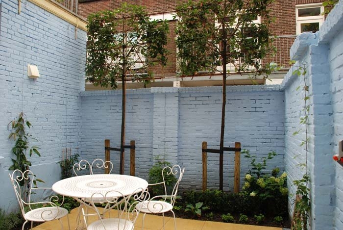 Tuinservice-Van-der-Werf-Tuinrenovatie-binnentuin-muur-geschilderd-bestrating-border-met-beplanting